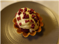 raspberry and passion fruit curd tartlet